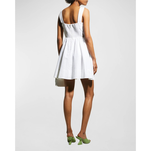 NEW NWT Milly Everly Sweetheart Neck Sleeveless Linen Ramie Mini Dress White 12 - Picture 4 of 14